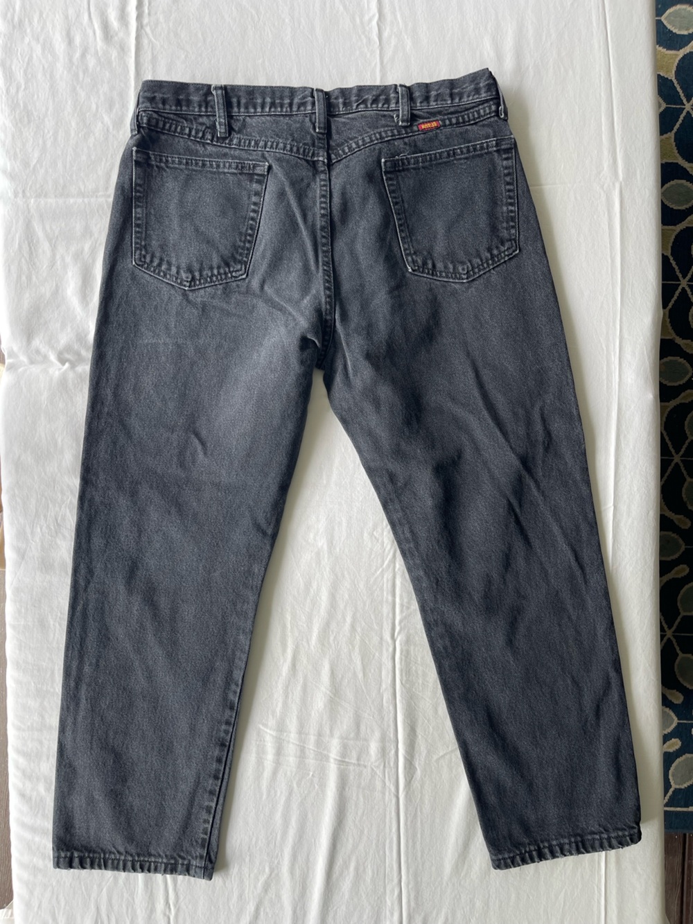 Rustler Mens Relaxed Fit Jeans Faded Black Denim Straight Leg 38x29 1037619CB